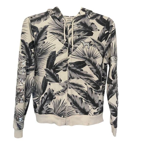 Victoria Secret PINK Blink Logo Women's Embroidery Sequined Hoodie Size Large - Picture 1 of 11